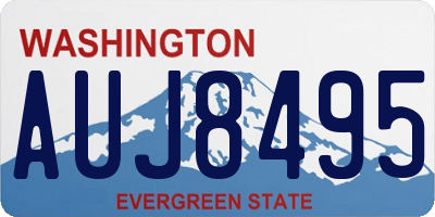 WA license plate AUJ8495