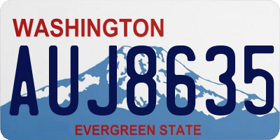 WA license plate AUJ8635