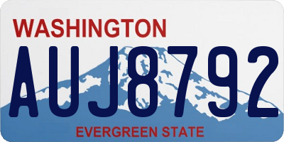 WA license plate AUJ8792