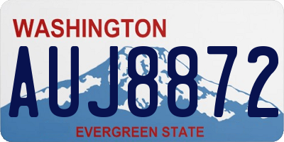 WA license plate AUJ8872