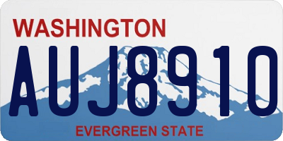 WA license plate AUJ8910