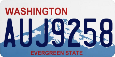 WA license plate AUJ9258