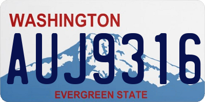 WA license plate AUJ9316