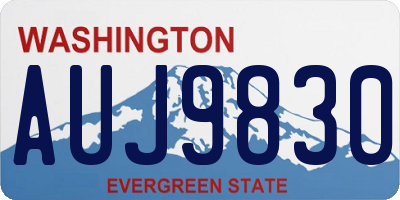 WA license plate AUJ9830