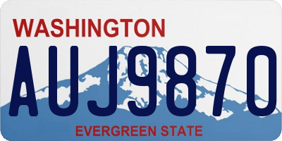 WA license plate AUJ9870