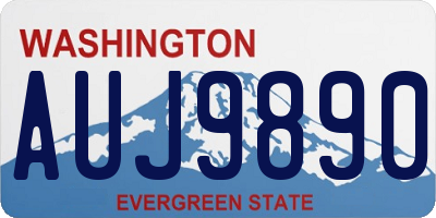 WA license plate AUJ9890