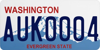 WA license plate AUK0004