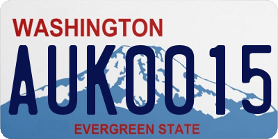WA license plate AUK0015