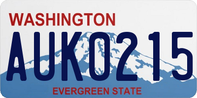 WA license plate AUK0215