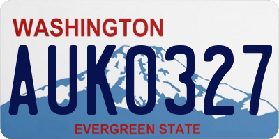 WA license plate AUK0327