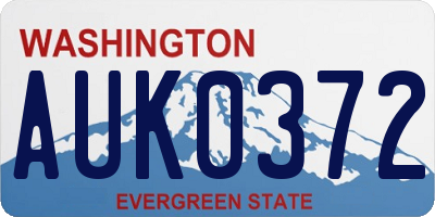 WA license plate AUK0372