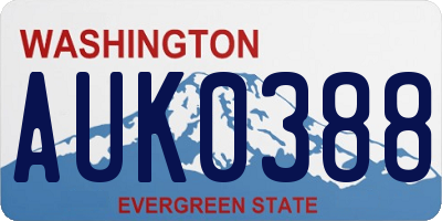 WA license plate AUK0388