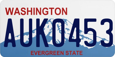 WA license plate AUK0453