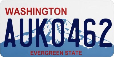 WA license plate AUK0462