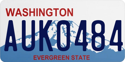WA license plate AUK0484