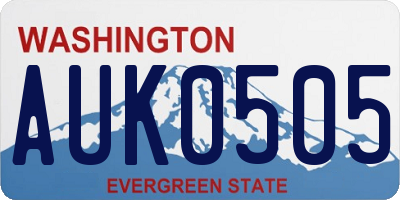WA license plate AUK0505