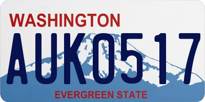 WA license plate AUK0517