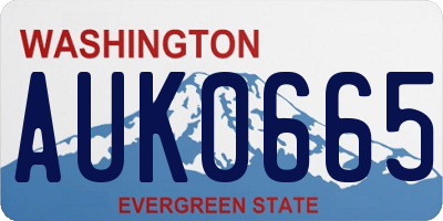 WA license plate AUK0665