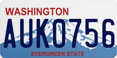 WA license plate AUK0756