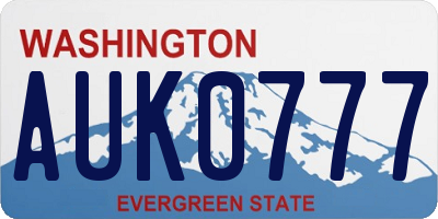 WA license plate AUK0777