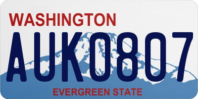 WA license plate AUK0807