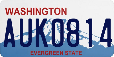 WA license plate AUK0814