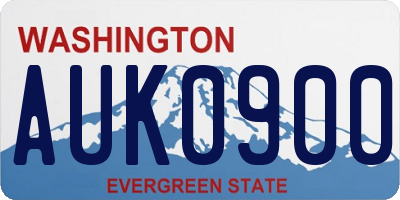 WA license plate AUK0900