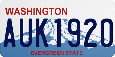 WA license plate AUK1920