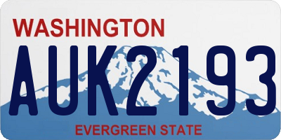 WA license plate AUK2193