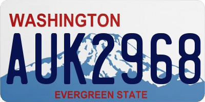 WA license plate AUK2968
