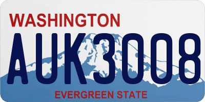 WA license plate AUK3008