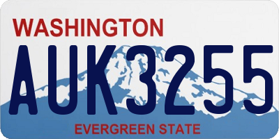 WA license plate AUK3255