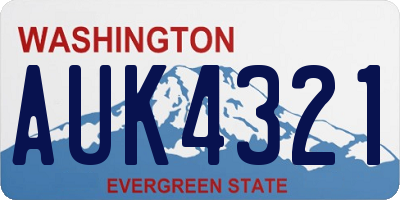 WA license plate AUK4321