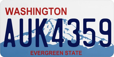 WA license plate AUK4359