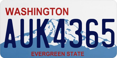 WA license plate AUK4365
