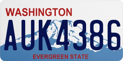 WA license plate AUK4386