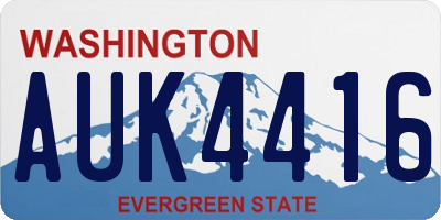 WA license plate AUK4416