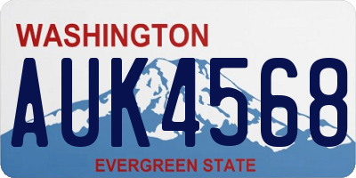 WA license plate AUK4568