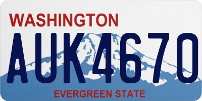 WA license plate AUK4670