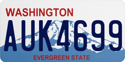 WA license plate AUK4699