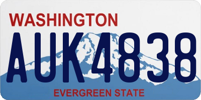 WA license plate AUK4838