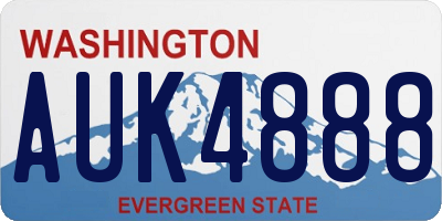 WA license plate AUK4888