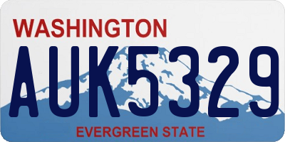 WA license plate AUK5329
