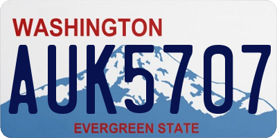 WA license plate AUK5707