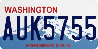 WA license plate AUK5755