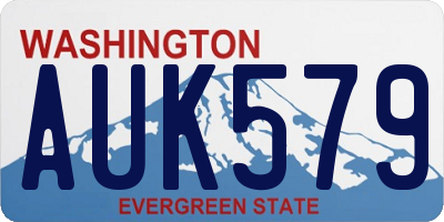 WA license plate AUK579