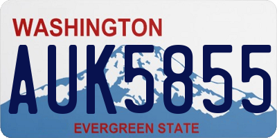 WA license plate AUK5855
