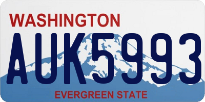 WA license plate AUK5993