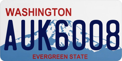 WA license plate AUK6008