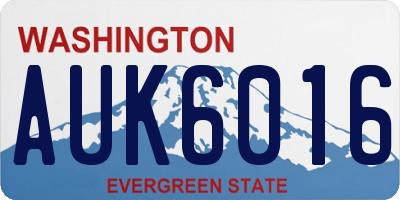 WA license plate AUK6016